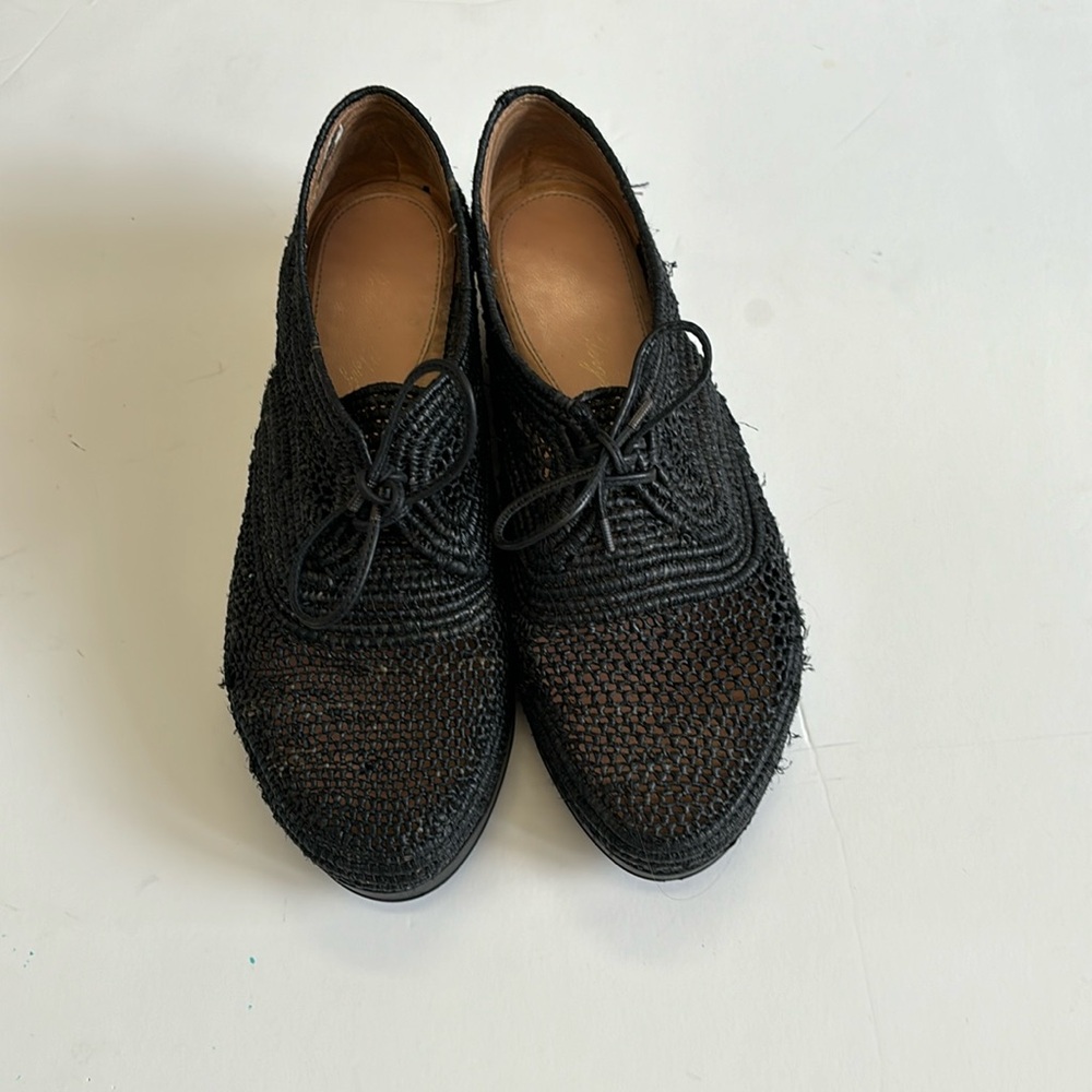 Robert Clergerie Vicole Woven Raffia platform Oxford shoes